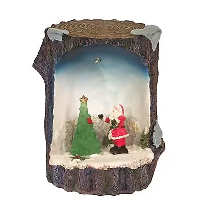£6.99 • Buy Christmas Decoration Fibre Optic Log Scene 523018 - Santa