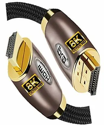 Premium 4k/8k Hdmi Cable 2.0/2.1 High Speed Gold Plated Braided Lead 4320p 3d • £11.95