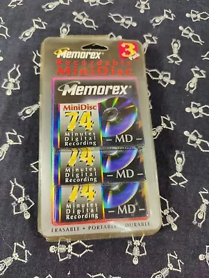 Memorex Blank Minidisc 3 Pack 74 Minutes Sealed • $10.99
