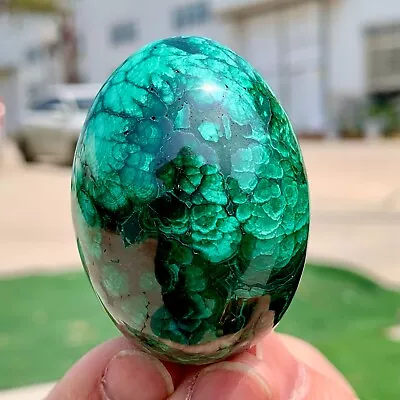 132g Natural Malachite Egg Quartzcrystal Energy Ball Reiki Healing • $8.50