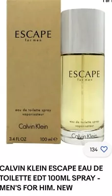 Calvin Klein Escape For Men Eau De Toilette Edt Spray 100ml - Sealed • £24.99