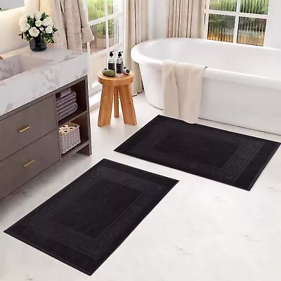 2 Piece Cotton Ultra Soft Woven Bathmats Colorfast Washable Bath Mat Set 22 X35  • $32.30