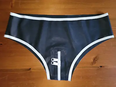 NEW Latex Rubber Knickers Briefs Underwear Pants Boxers Shorts Lingerie Zip UK . • £17