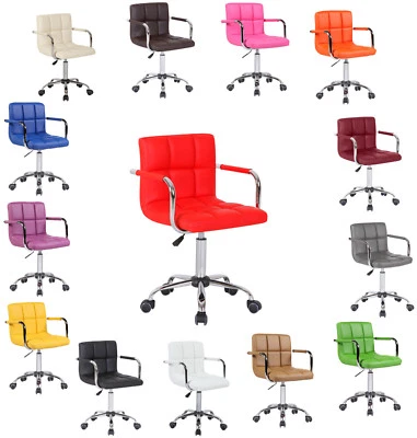 £24.99 • Buy Leather Chair Office Computer Shop Home Faux Swivel Studio Salon Handles Stool