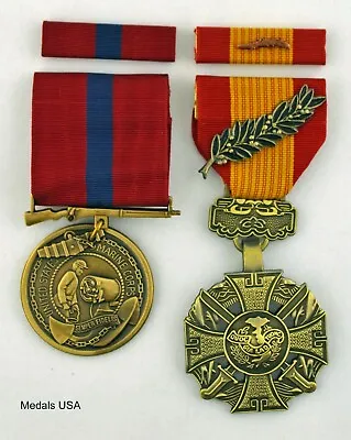 Marine Good Conduct & Vietnam Gallantry Cross With Palm Medals & Ribbon Bars • $44.95