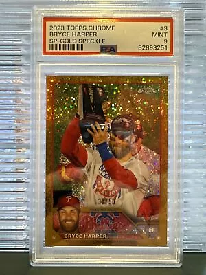 Bryce Harper 2023 Topps Chrome SP Gold Speckle /50 Phillies Variation NLCS MVP • $250