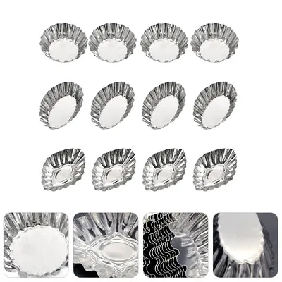 12pcs Pie Tins For Baking Egg Tart Aluminum Mold Tartlet Pan Muffin Mold • £10.04