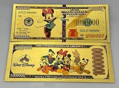 Minnie Mouse Disney Million Dollar 24K Gold Bill FREE SHIPPING! LOOK USA SELLER! • $2.88