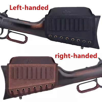 Leather Rifle Buttstock Shotgun Cheek Rest Raiser Left-handed Cartridge Pouch • $35