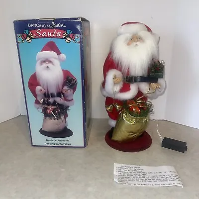 Jingle Bell Animated Musical Dancing Santa Claus Vintage 15” Tall Christmas WORK • $14.99