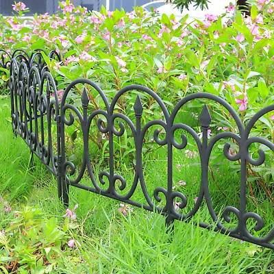 6-18Pc Flexible Garden Border Fence Lawn Grass Edging Picket Panel Plastic Hedge • £11.94