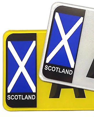 PAIR Scotland Scottish Saltire Flag Vinyl Stickers For Car Number Plate Brexit • £1.99