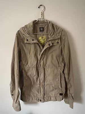 G Star Raw Cargo Khaki Dutton Hooded Overshirt Full Zip Jacket Womens Medium • $20