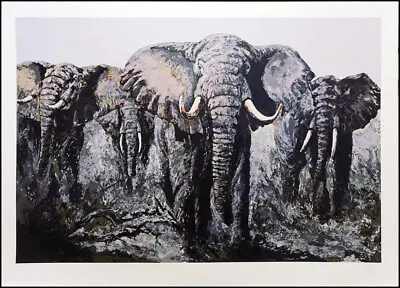 Mark King  Elephant Stand  Hand Signed Art African Bull Safari Submit Best Offer • $1800