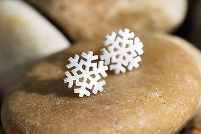$8.87 • Buy High Quality 925 Sterling Silver Snowflake Stud Earrings, Winter Jewelry