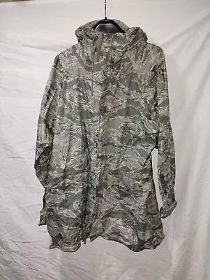 AIR FORCE Gray Nylon TIGER STRIPE RAIN PARKA Military Jacket Coat Adult Small • $22.49