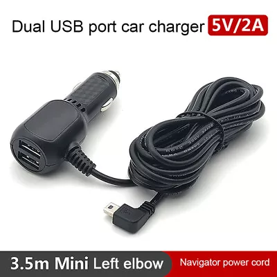 12V 4A Mini Micro Cable Interface Dual USB Port Car Charger For Dash Cam DVR RF • $9.35