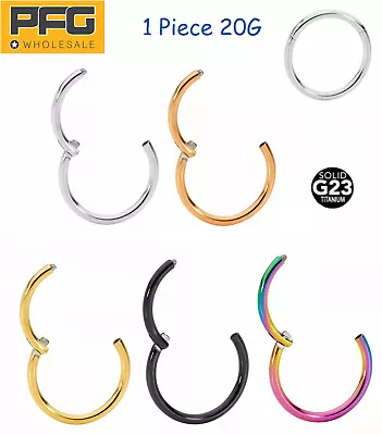 1 Piece G23 Titanium 20G Hinged Hoop Sleeper Ear Helix Nose Lip Segment Ring • $9.99