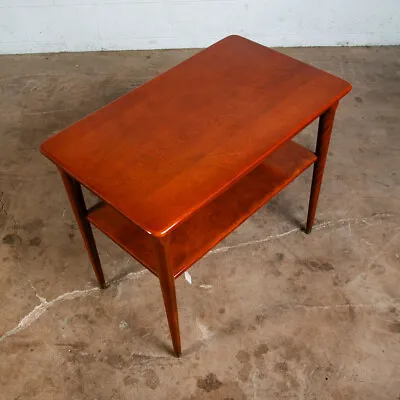 Mid Century Modern End Side Table W/ Shelf Mahogany Wood Danish Rectangular Mcm • $598.98