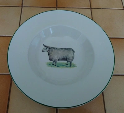 £3.99 • Buy Heron Cross Pottery Rimmed Bowl Farm Animal Sheep / Ewe Lovely Condition