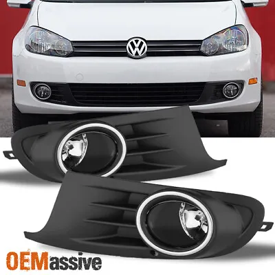 Fits 10-13 Golf MK6 TDI TSI Jetta Sport Wagon Bumper Fog Lights W/Switch + Bulbs • $45.99