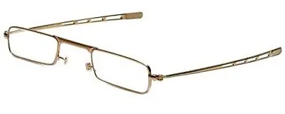 Calabria Slender Eyes  Metal Folding Reading Glasses In Gold W/Super Slim Case • $58.71