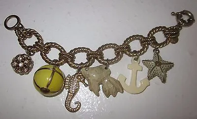 $98 J CREW Sunset Beach Charm Bracelet COLLECTOR'S ITEM Anchor Seahorse Starfish • $29.99