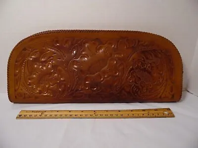 Tooled Leather Floral Embossed Large Clutch 14 3/4” • $18