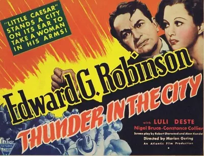 Thunder In The City - Edward G. Robinson Luli Deste - 1937 Rare Drama DVD • £3.85