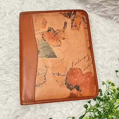 Day-Timer Vintage Brown Printed Leather Planner Organizer W/ Notepad New • $69.98