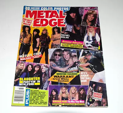 Metal Edge Magazine July 1990 Motley Crue Warrant  Slaughter • $27.99