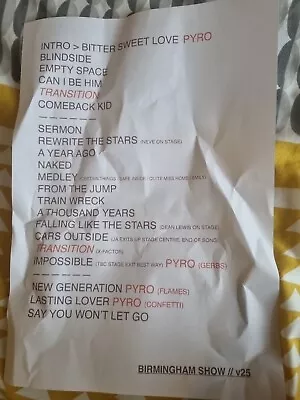 James Arthur Setlist Birmingham  • £15