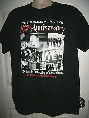 MARTIN LUTHER KING JR.  50th Anniversary Assassination Black T-Shirt Sz L • $18.99