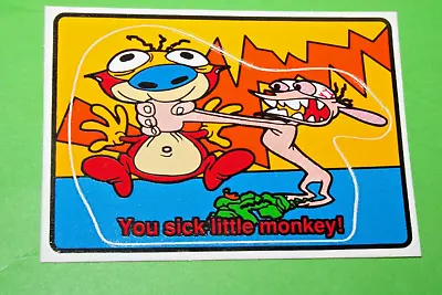 Ren & Stimpy Show Nickelodeon Vending Machine Non-prism Sticker Cartoon Monkey • $5.99