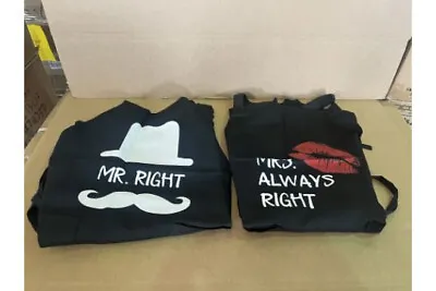 NEW PACK OF 2 MR RIGHT & MRS ALWAYS RIGHT Christmas Gift Kitchen Bib Apron • £8.99