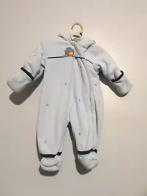 Bebe D' Amour Baby Boys Winter Snowsuit Blue Size 3-6 Months EUC!!! • $3.99