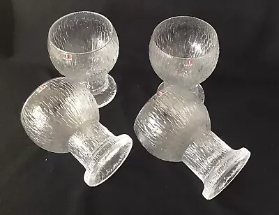 $95 • Buy 4X Mid Century 11ttala Finland Wine/Water/Beer Glasses By Timo Sarpaneva..14cm