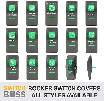 Rocker Switch COVER ONLY 105 Styles GREEN Suit 12v 24v 4x4 Boat Caravan Marine • $8.90