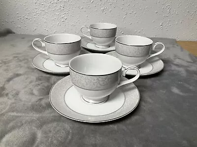 (4) Sets Mikasa Parchment Fine China Tea Cups & Saucers - L3438 Coffee Cup 9 Oz. • $17.99