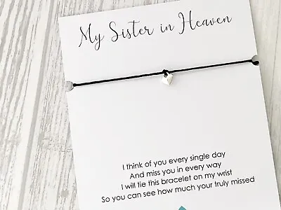 Sister In Heaven Family Wish Bracelet Love Friend Daughter Mum Gift Anklet • £3.50