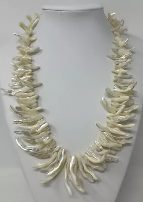 Vintage Showstopper Outstanding Natural Branch Mother Of Pearl Necklace 28” • $98