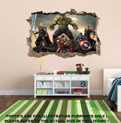 Marvel Superhero Wall Art Stickers Mural Decal Kids Bedroom Decal • £3.89