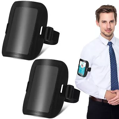 2 Pcs Leather Arm ID Badge Holder For Men Adjustable Armband Badge Holder With • $16.59