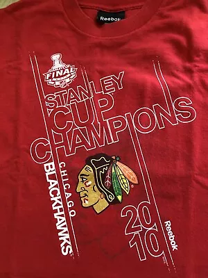 Vintage Stanley Cup 2012 Chicago Blackhawks Reebok Size M Cotton T-shirt • $18.95