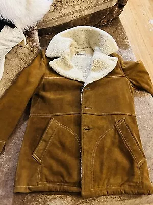 Vintage Lakeland Sheepskin Shearling Marlboro Jacket Rancher Western Size 40 Men • $150