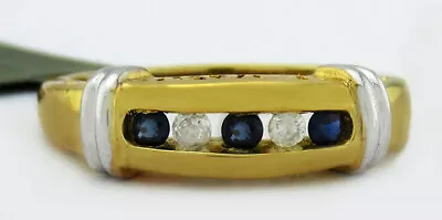 GENUINE 0.20 Cts DIAMONDS & SAPPHIRE  I LOVE YOU  RING 10k GOLD ** New With Tag • $217.94