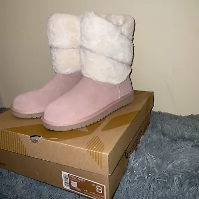 Women Koolaburra Ugg Boots Fur Pink Dezi Short Size 8 1114692 • $30