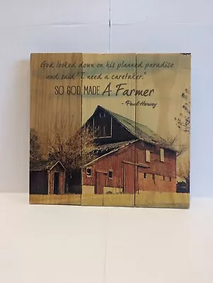 Vintage Wooden  Farmer  Plaque Paul Harvey Quote 10x10½ In. • $9.60