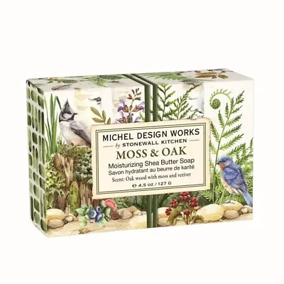 Michel Design Works Moss & Oak Shea Butter Soap Bar Oak Wood Moss Lavender Scent • $7.95