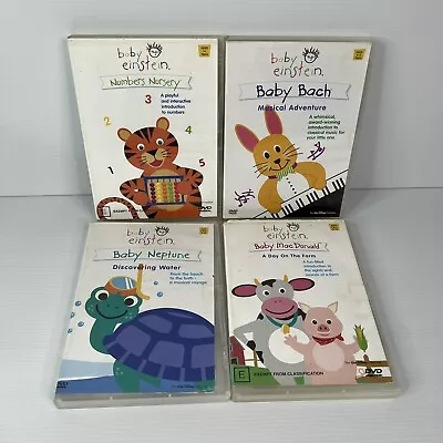 BABY EINSTEIN EDUCATIONAL  DVDS Pack Of 4 Numbers Nursery Neptune Bach FREE POST • $19.99
